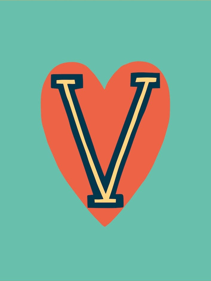 Letter V Typographic