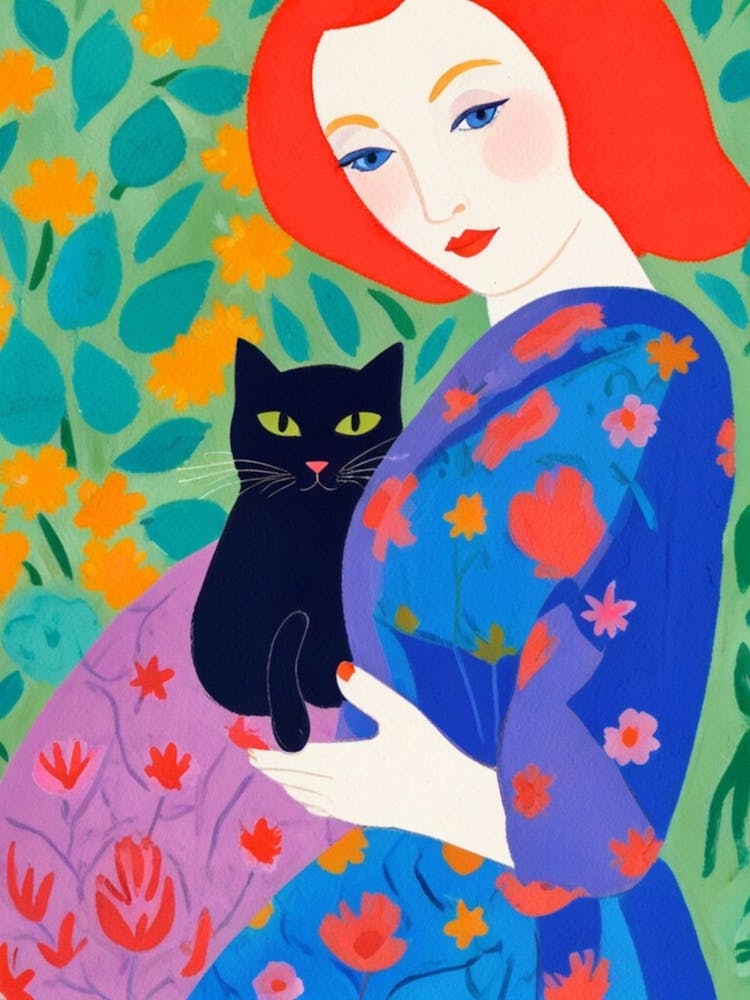 Woman With A Cat 2