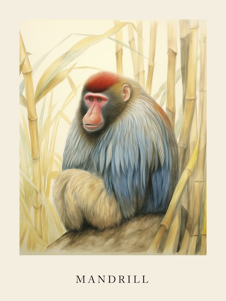 Beatrix Potter Inspired  Animal Watercolour Mandrill