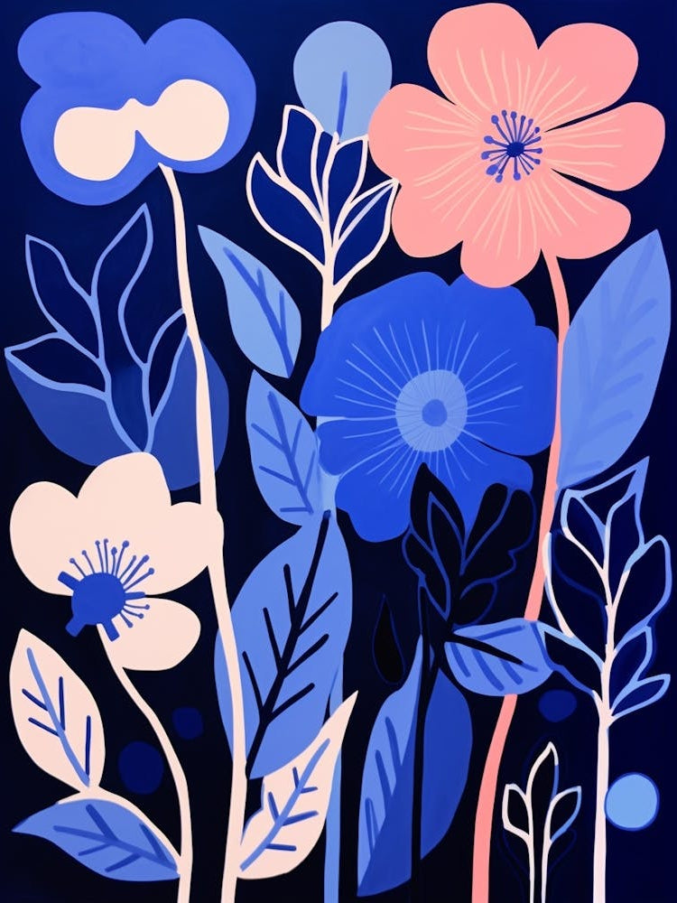 Blue Flower Illustration Lily 4