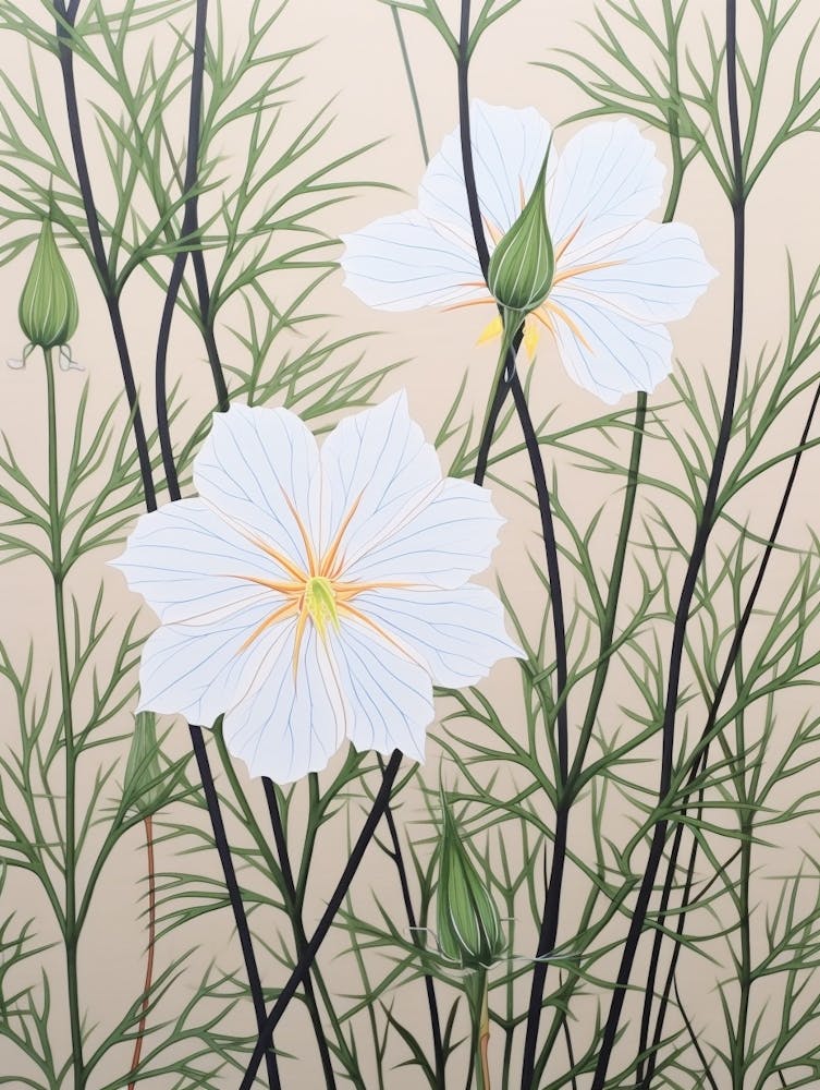 Flower Illustration Love In A Mist Nigella 5