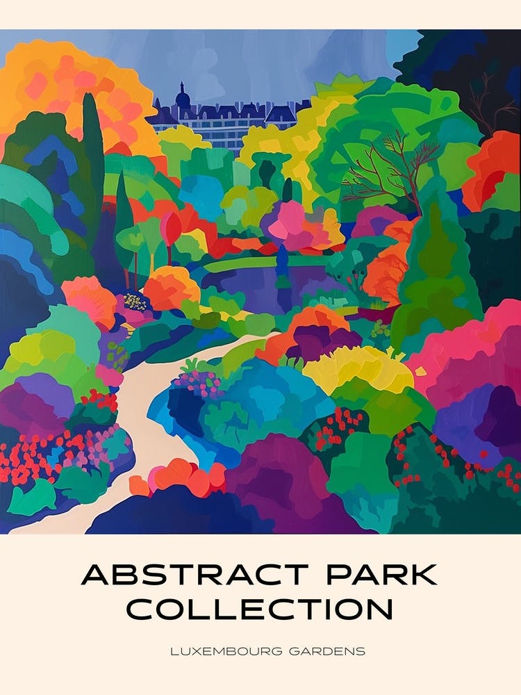 Abstract Park Collection Poster Luxembourg Gardens Paris 3