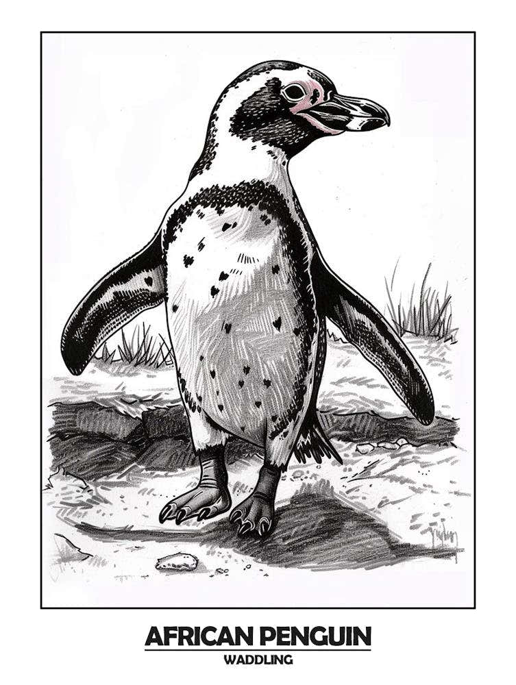 Penguin Waddling Poster 3