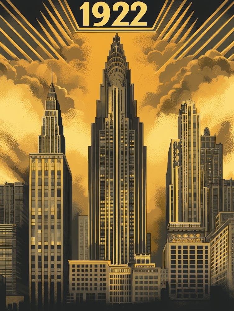 Aihrgdesign A Vintage Poster Showcasing Art Deco Architecture 492866ee 6d8b 4dca A2ba 7418d31721ff 0