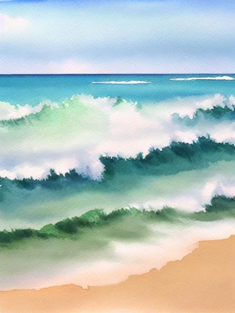 Currumbin Beach 3, Australia Watercolour