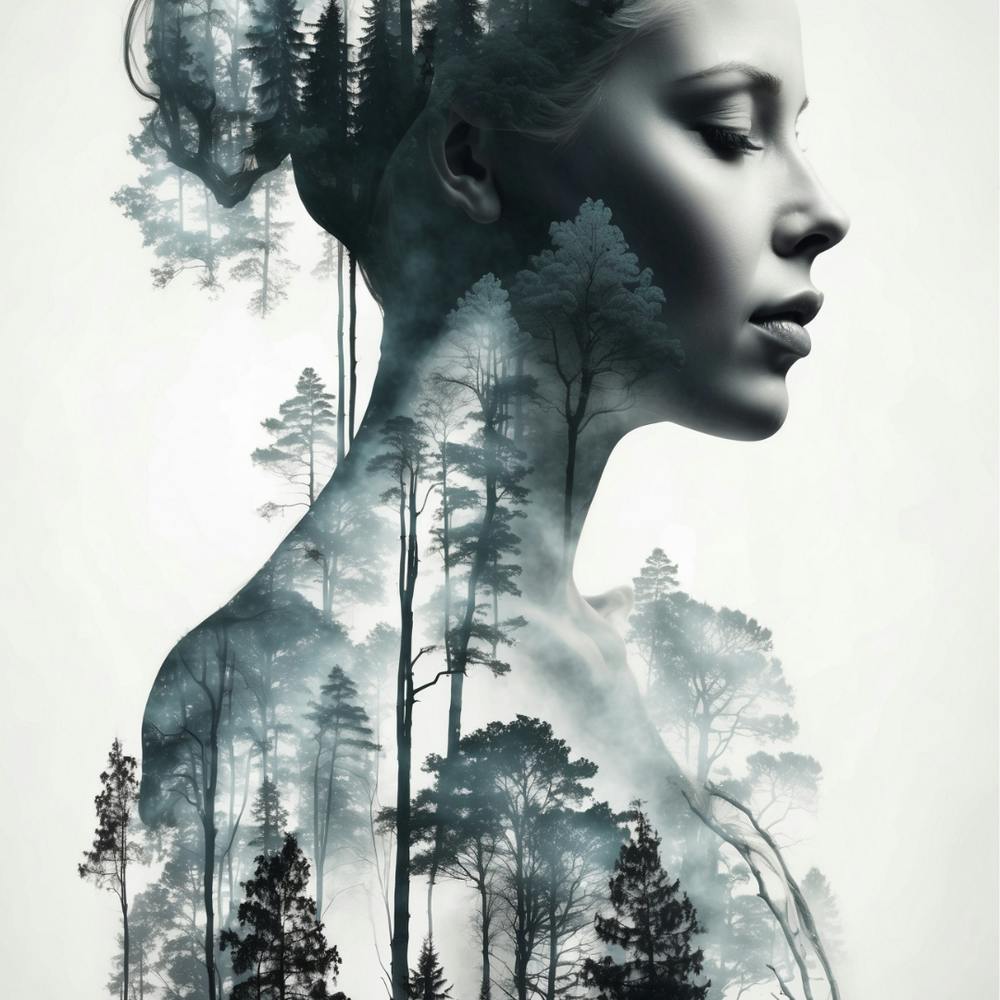 Portrait d'une Femme dans la Forêt