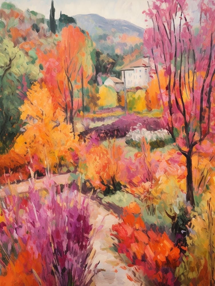 Autumn Gardens Painting Giardini Botanici Villa Taranto Italy 6