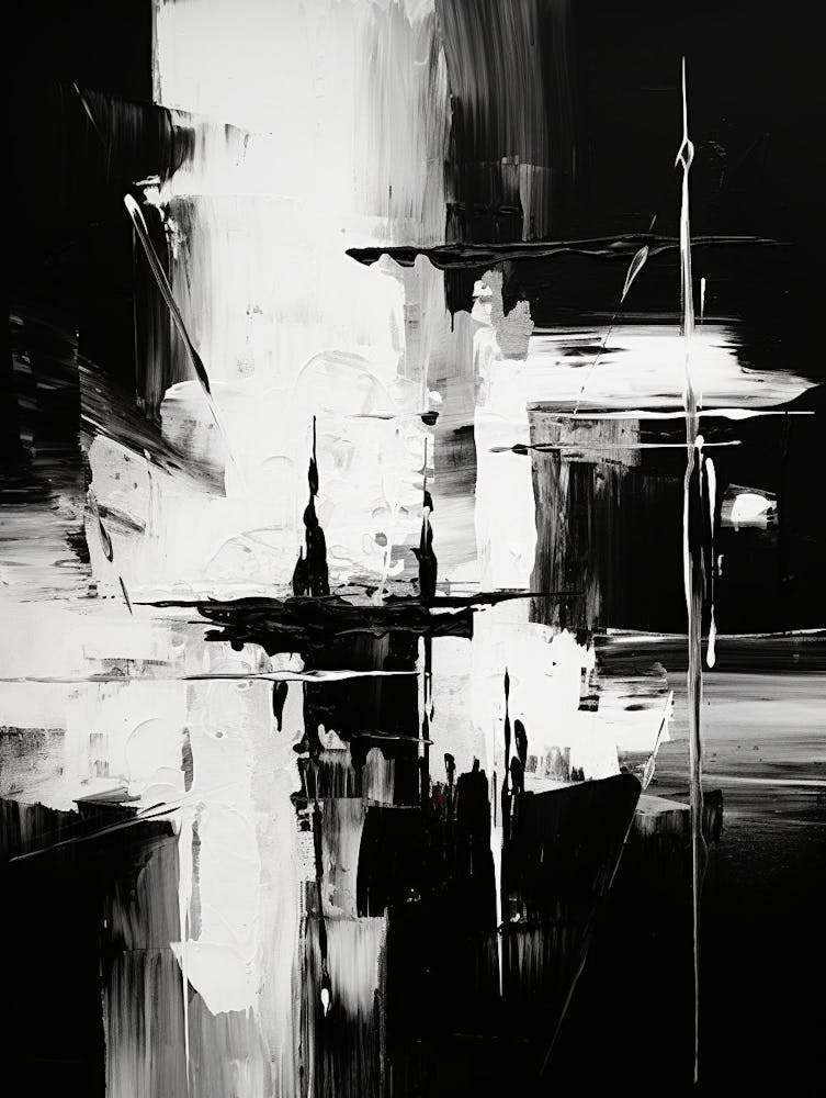 Unseen Forces Abstract Black And White 5