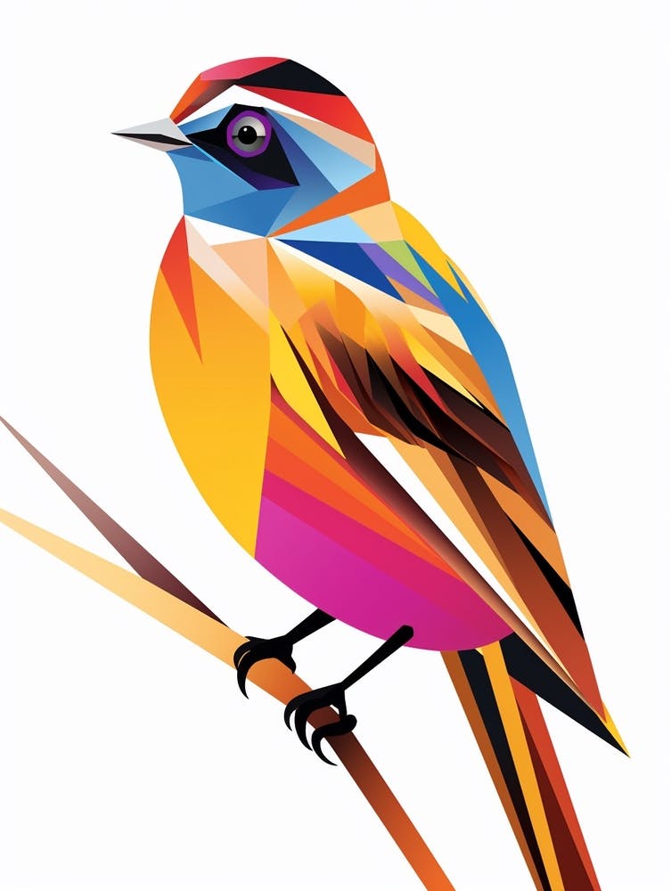 Colourful Geometric Bird Lark 1