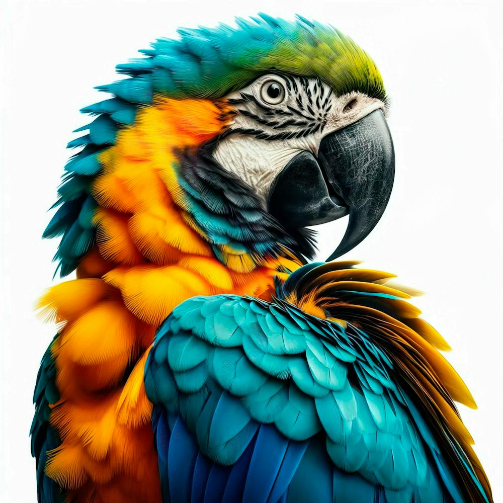 Macaw White Background 2