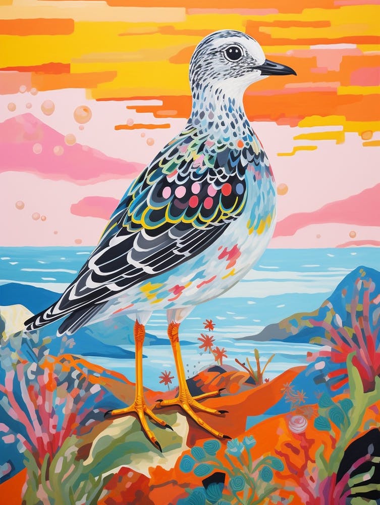 Colourful Bird Painting Grey Plover 1