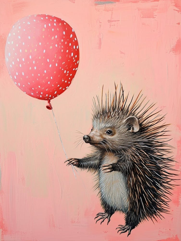 Cute Porcupine 1 With Balloon