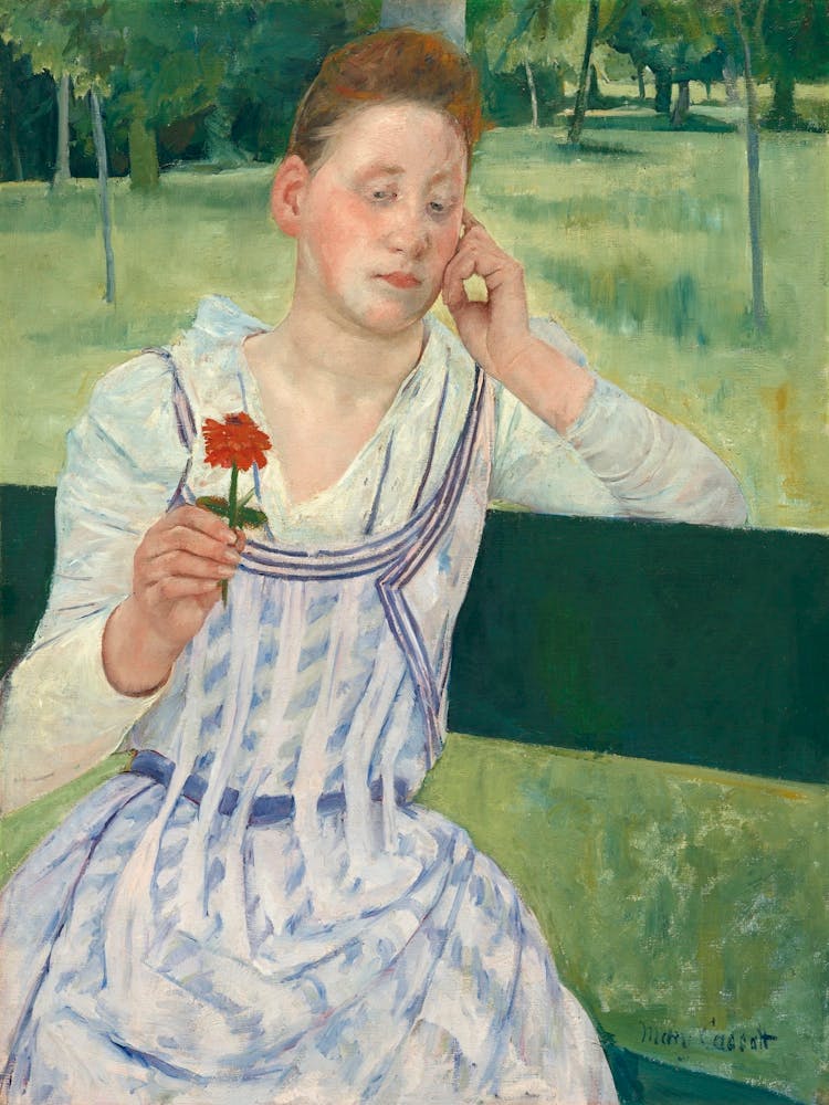 Woman With A Red Zinnia (1891), Mary Cassatt