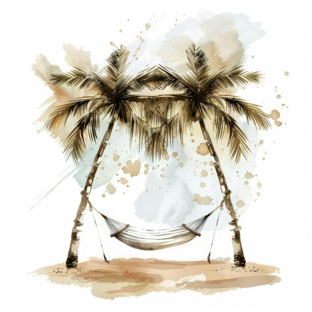 Watercolor Of Palm Trees