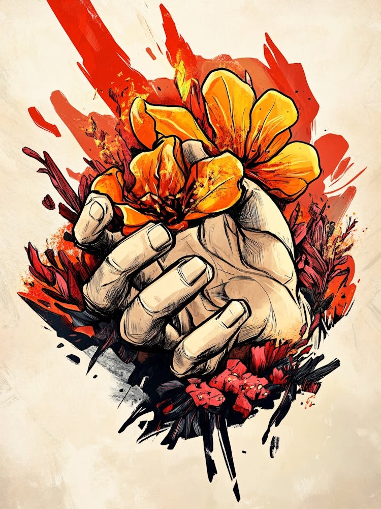 Hand Holding Flower