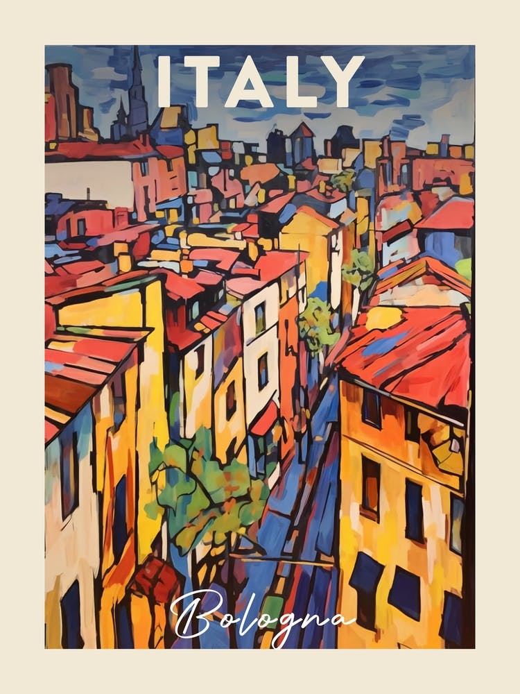 Bologna Italy Fauvist Painting  Travel Poster