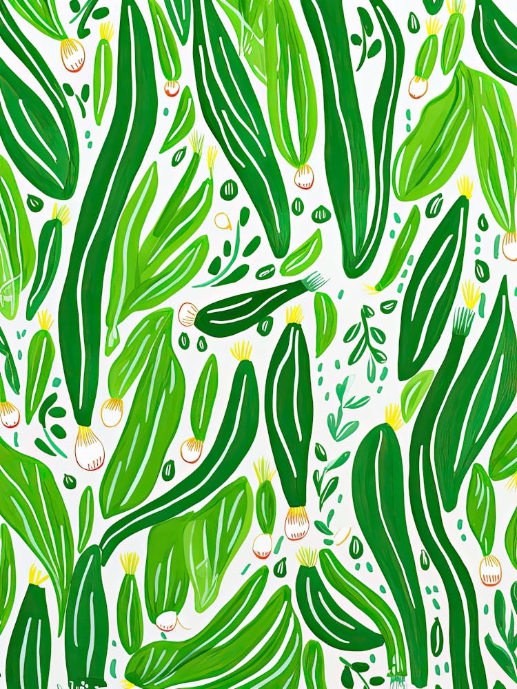 Garlic Scapes Summer Illustration 7