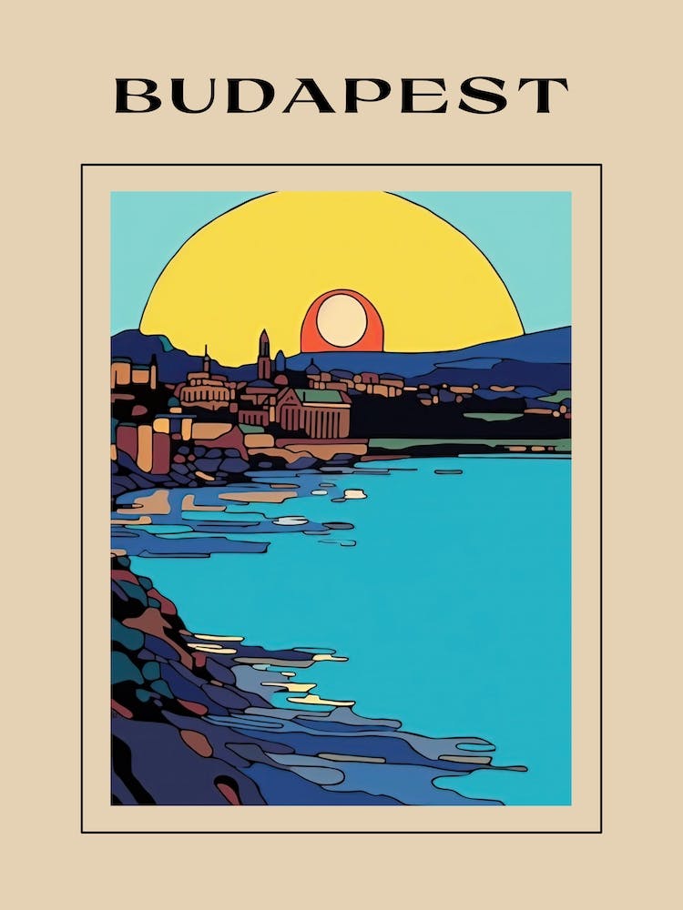 Minimal Design Style Of Budapest, Hungary 3 Poster