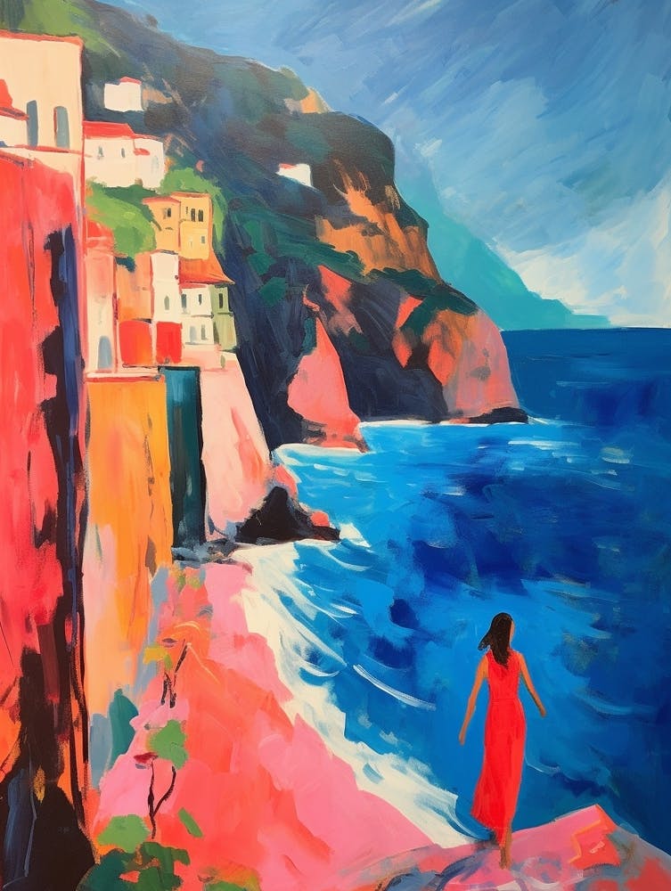 Amalfi Coast Italy Fauvist Painting