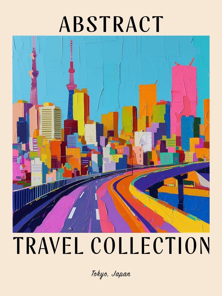 Abstract Travel Collection Poster Tokyo Japan 7