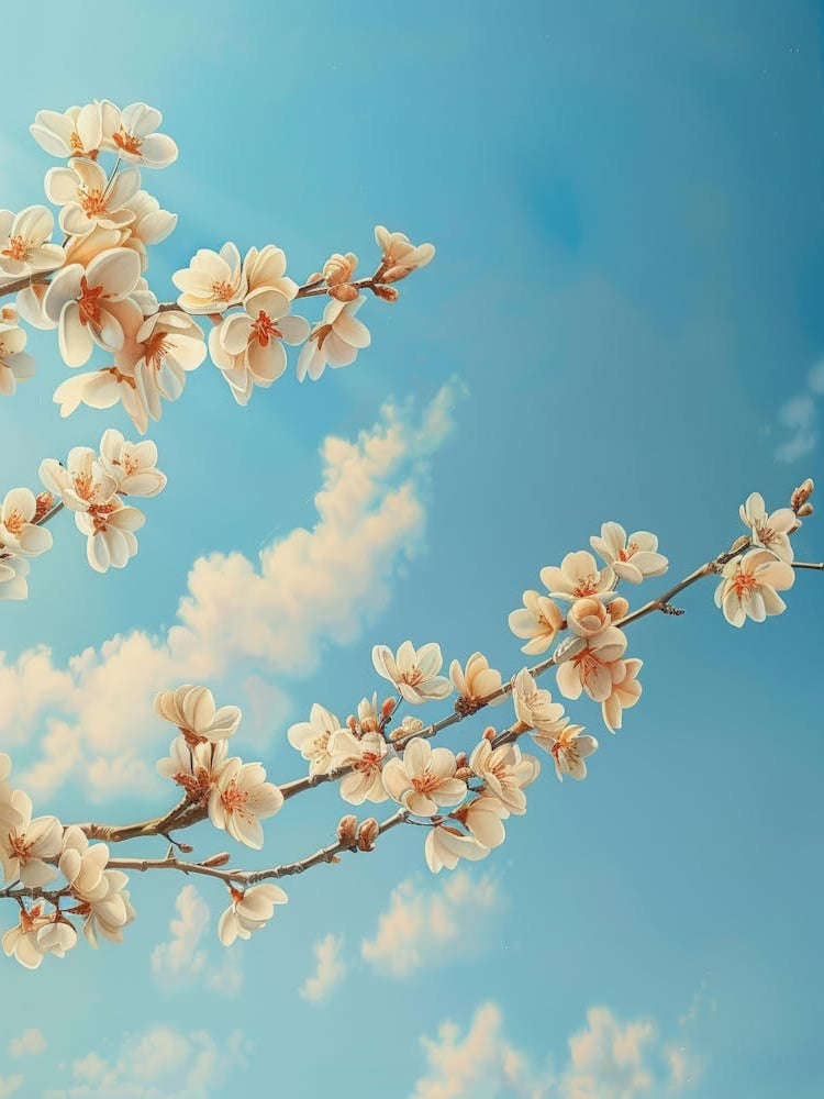 Cherry Blossoms On A Branch