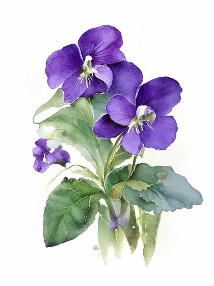 Veilchen Wildblume Aquarell 1