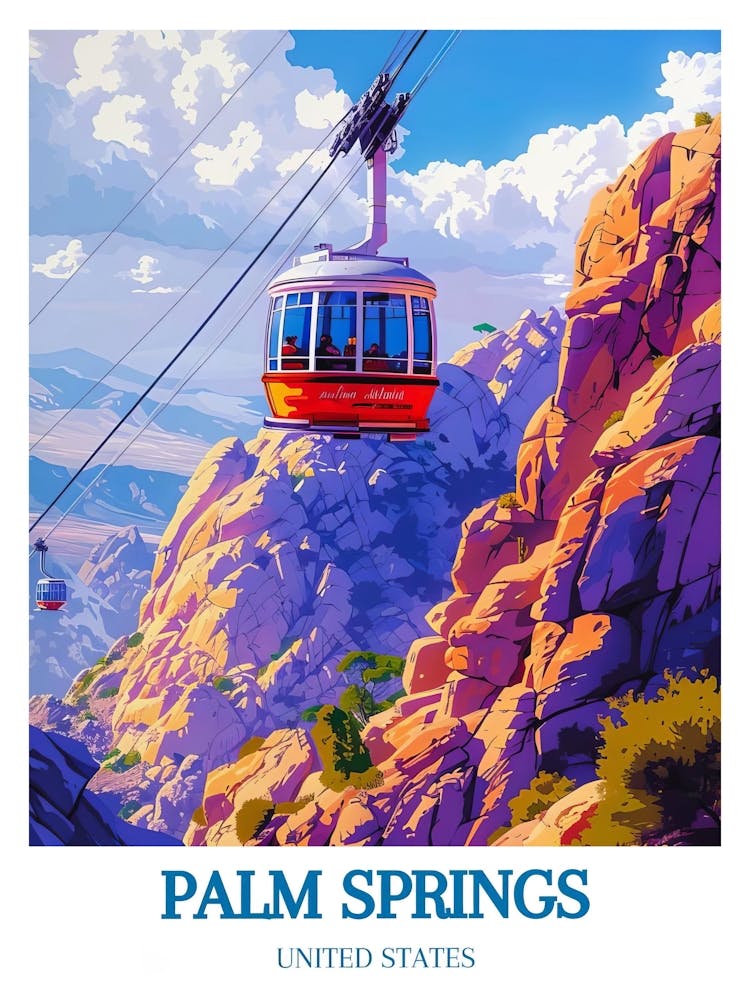 Palm Springs Print Palm Springs Aerial Tramway Art Palm Springs Poster Palm Springs Canvas Palm Springs Wall Art Palm Springs Framed(1)