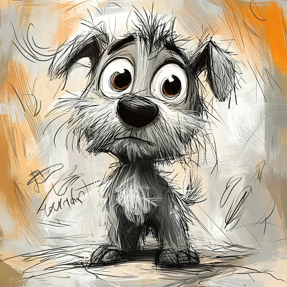 Niedlicher zotteliger Cartoon-Hund Plüsch 7