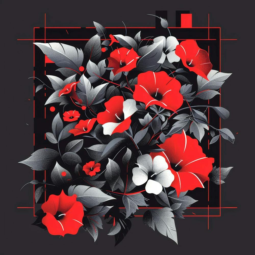 Flowers In A Square
