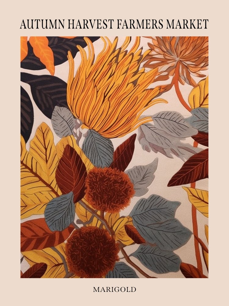 Fall Botanicals Marigold 1 Poster