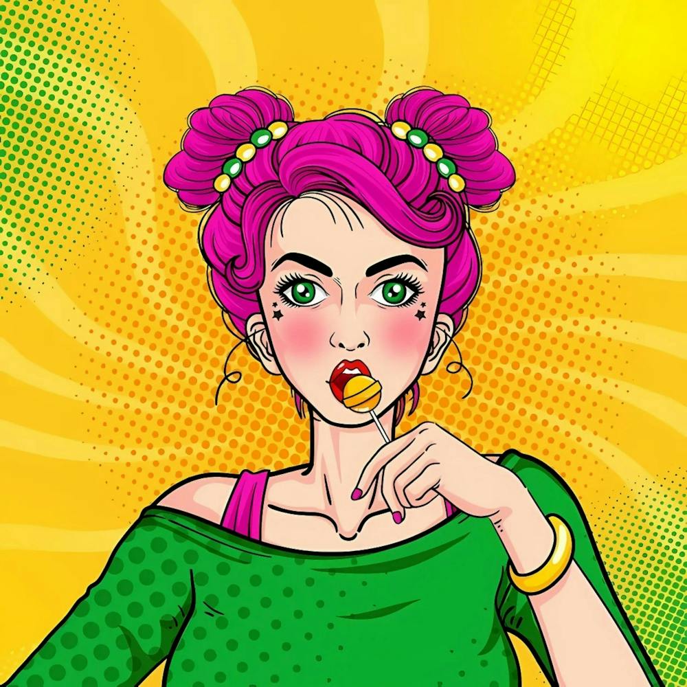 Pop Girl With Pink Hair
