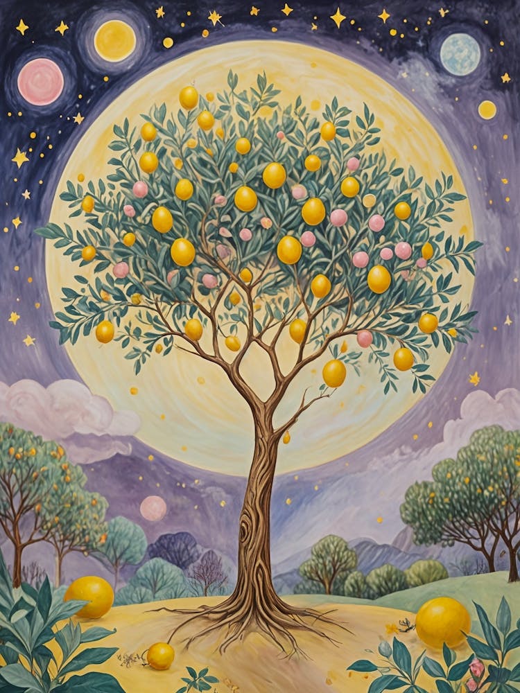Whimsical Cosmic Lemon Tree no2