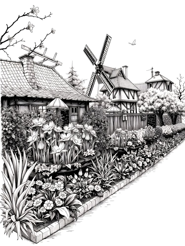Garden In Black And White