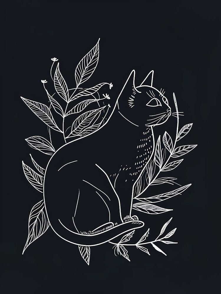 Korat Cat Minimalist Illustration 4
