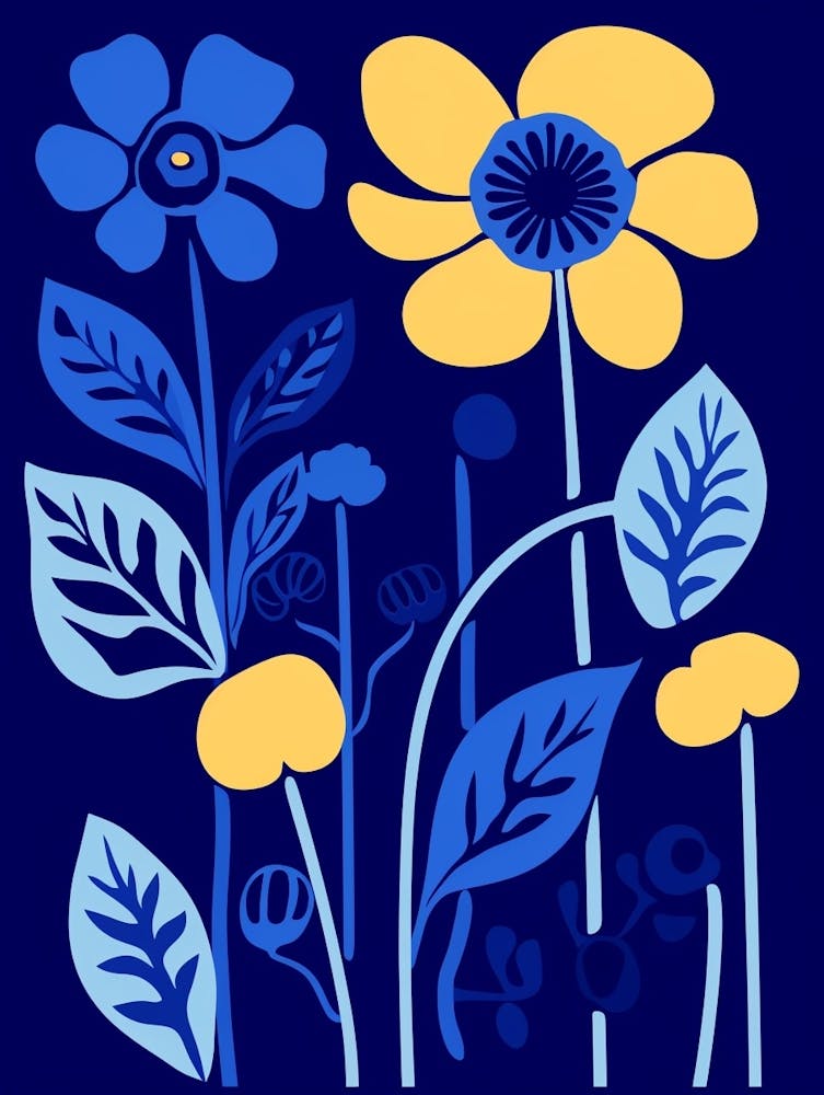Blue Flower Illustration Buttercup 3