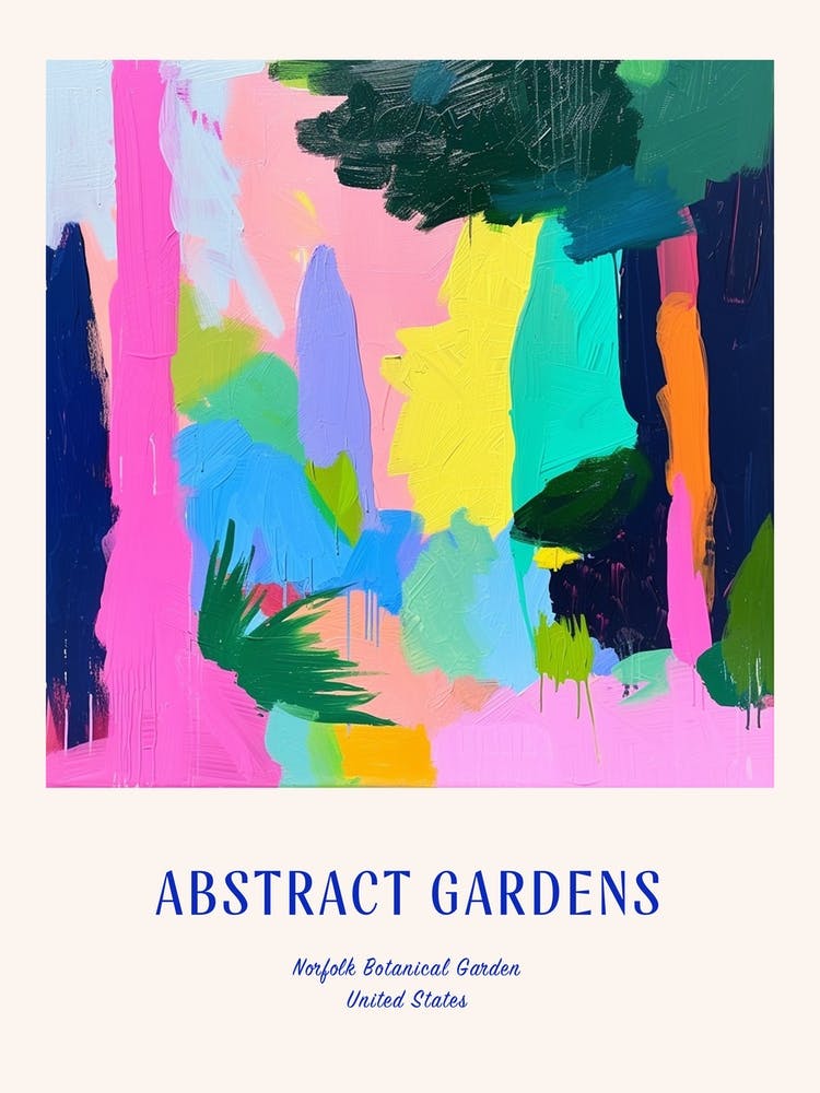 Colourful Gardens Norfolk Botanical Garden Usa 2 Blue Poster