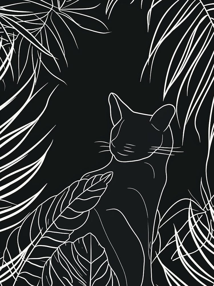 Savannah Cat Minimalist Illustration 1