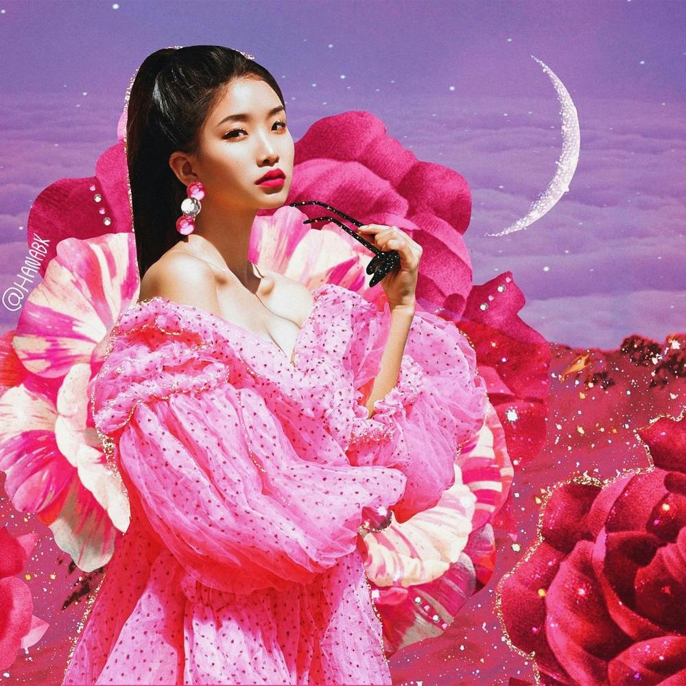 Peony Princess Moon Collage Square
