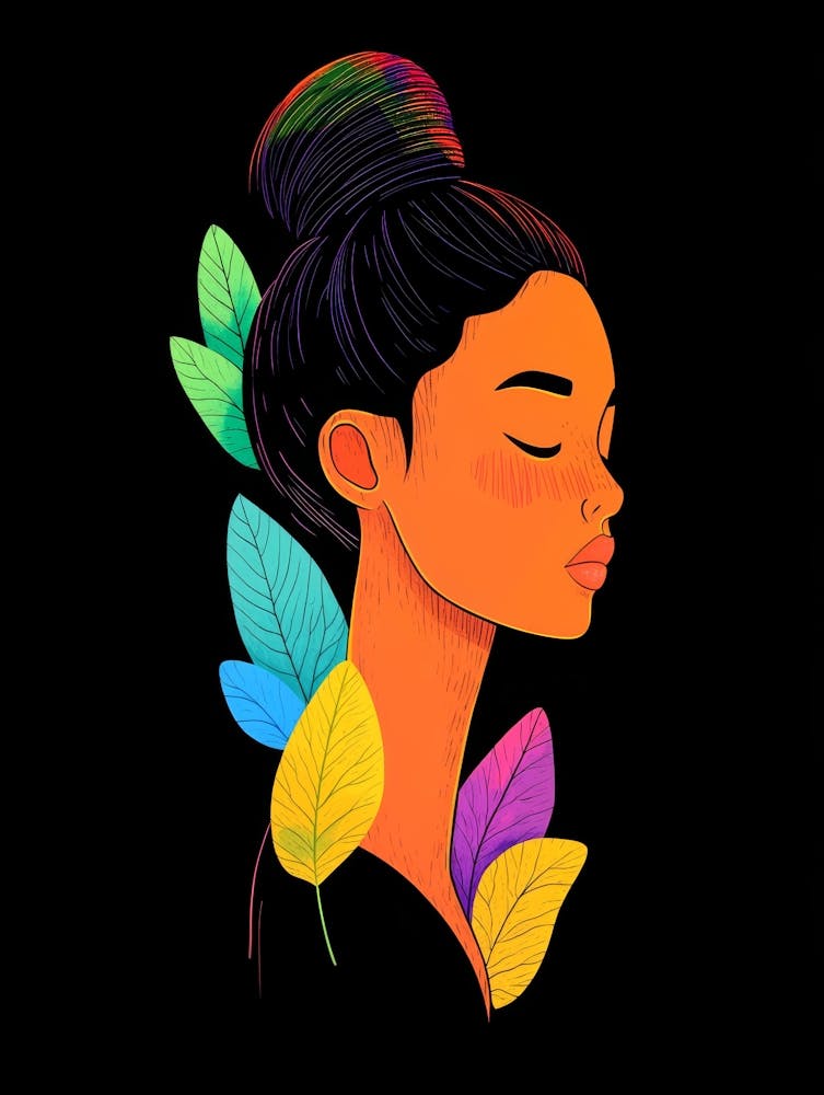 Portrait Of A Woman With Leaves 22