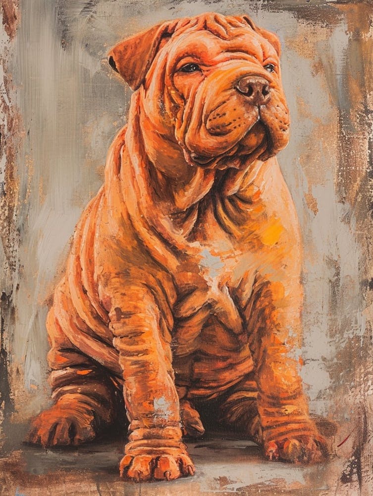 Chinese Shar Pei Acrylic Painting 5