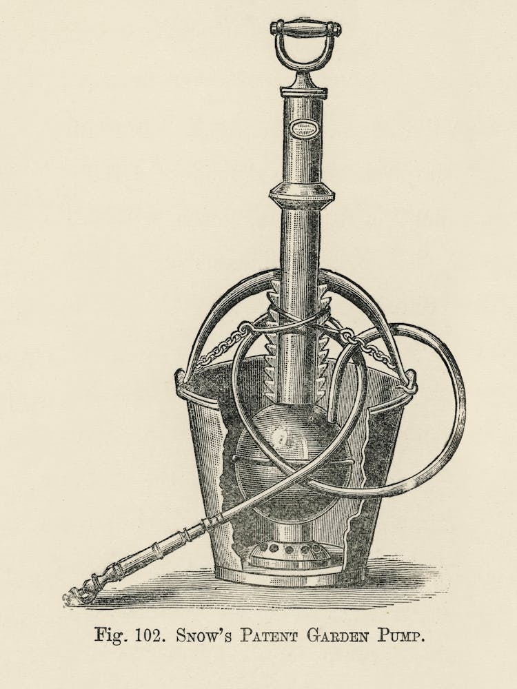 Vintage Illustration Of Snow S Patent Garden Pump, John Wright