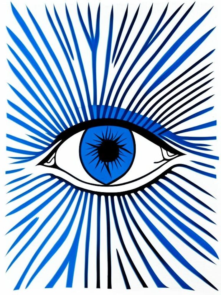 Spirituelles Erwachen, Symbol, Drittes Auge Blau & Weiß 1