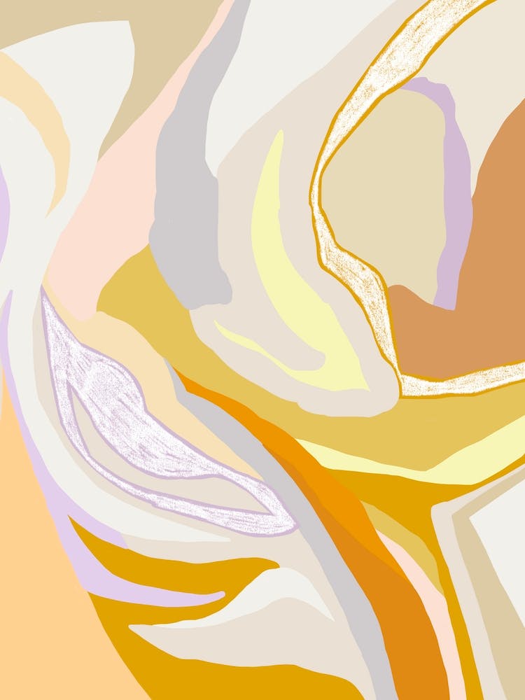 Modern Abstract Beige Orange