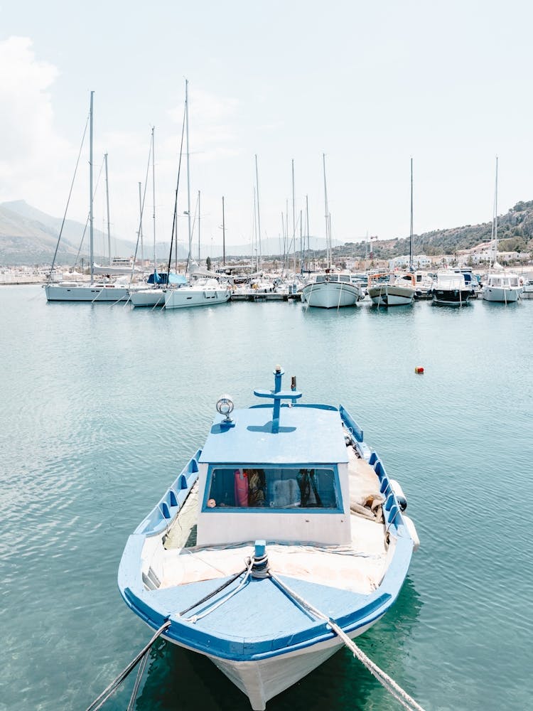 Small Boat In The Harbor Of San Vito Lo Capo In Sicily