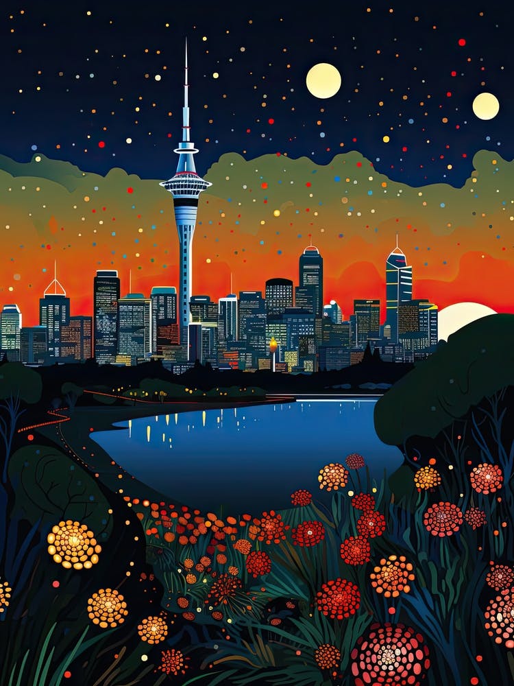 Auckland, Illustration In The Style Of Pop Art 3