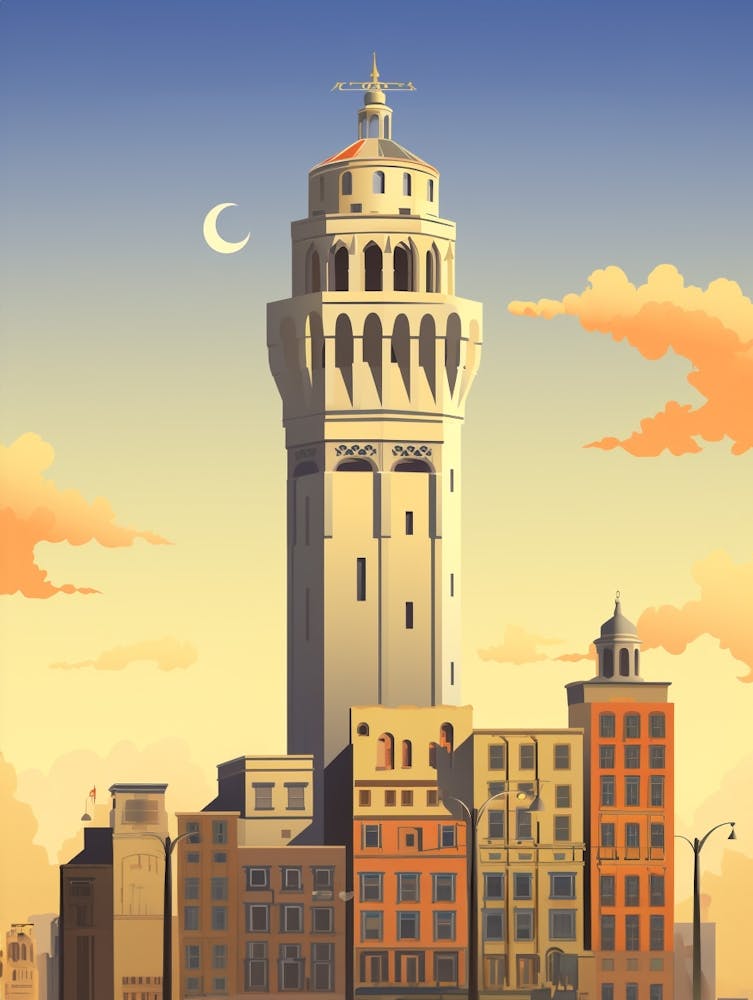 Galata Tower Modern Pixel Art 4