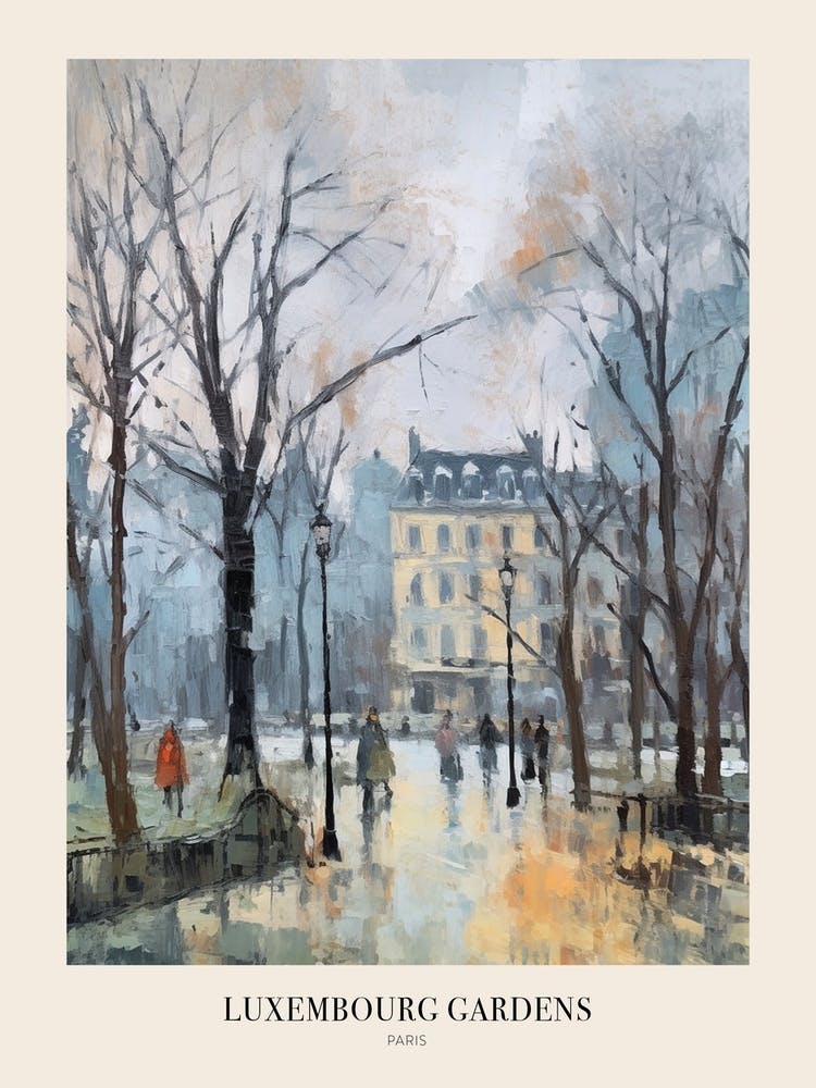 Winter City Park Poster Luxembourg Gardens Paris 3