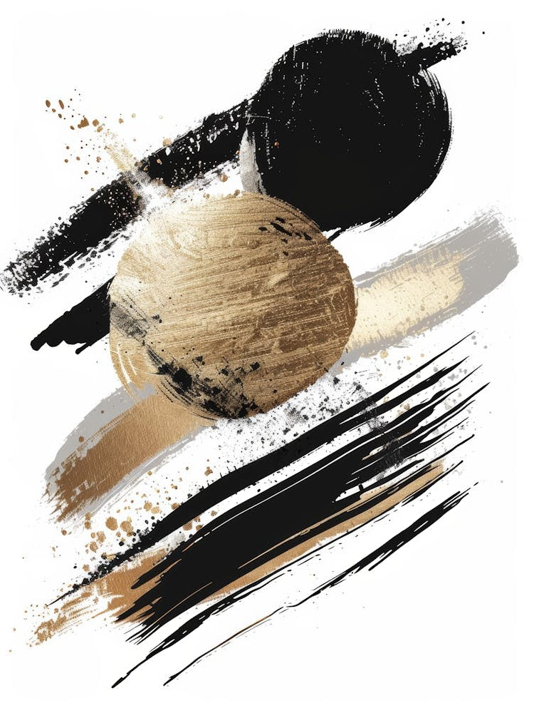 Black And Gold Brush Strokes 17