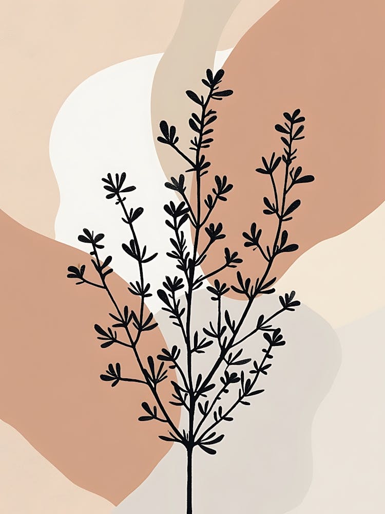 Minimal Botanical Balance in Soft Taupe and Cream