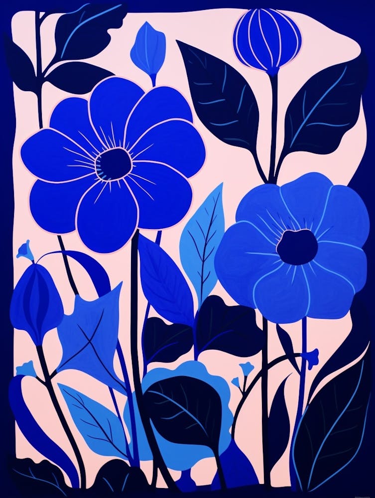 Blue Flower Illustration Morning Glory 1
